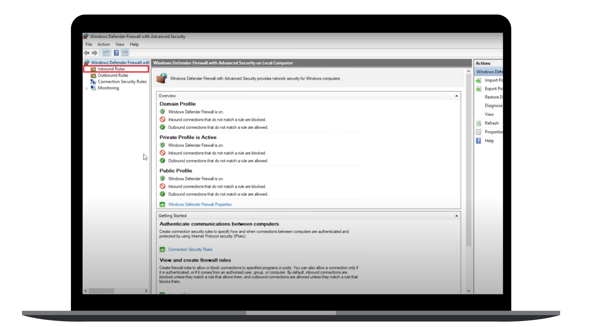 Screenshot: Regeln unter Windows-Firewall erstellen, um Port 443 zuzulassen