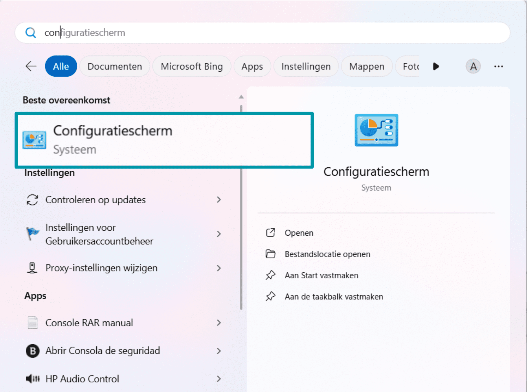 Control Panel Nl