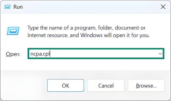 Windows 11 Run app.