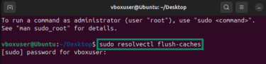 Clearing the DNS cache on Linux.