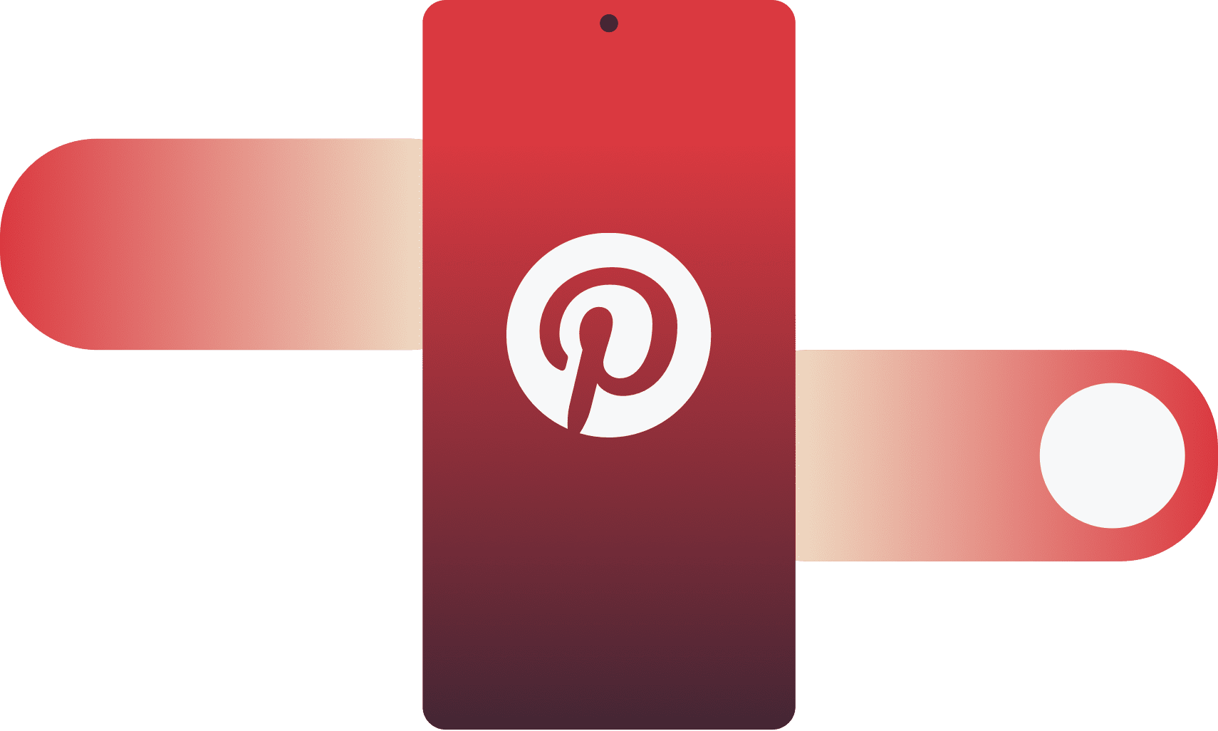 Pinterest-Logo auf einem mobilen Ger&auml;t mit durchgehender Wischgeste.
